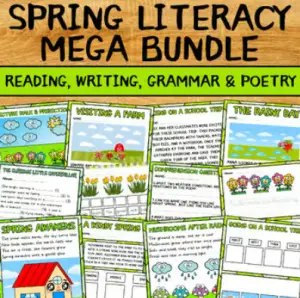 Spring Themed Literacy Activities Mega Bundle for Centers with Digital Versions