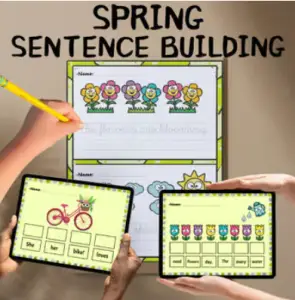 Spring Sentence Building | Scrambled Sentences Writing Literacy Activity
