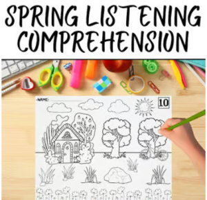 Spring Listening Comprehension Skills with 3 Styles ( Following Directions )