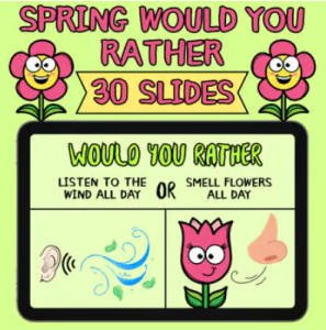 Spring Would You Rather Activity | Themed This or That Game Printable & Digital