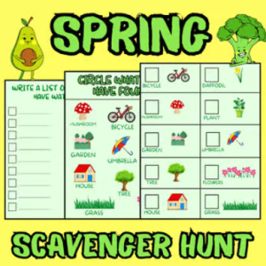 Spring Scavenger Hunt :Engaging Spring-Themed Activity for Kids of All Ages.