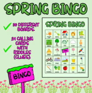 Spring Bingo Game - Educational and Engaging Spring Season Activity for Kids!